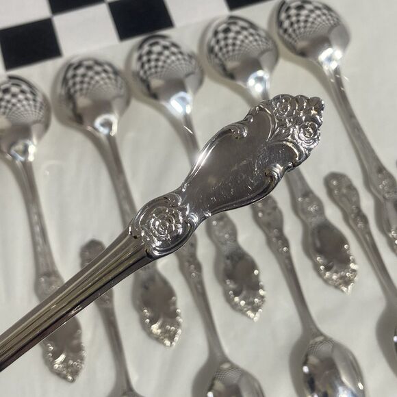 Vintage Soviet USSR Melchior Cupronickel Spoon Set of 6 Tea & 6 Table Spoon МНЦ - Picture 7 of 8